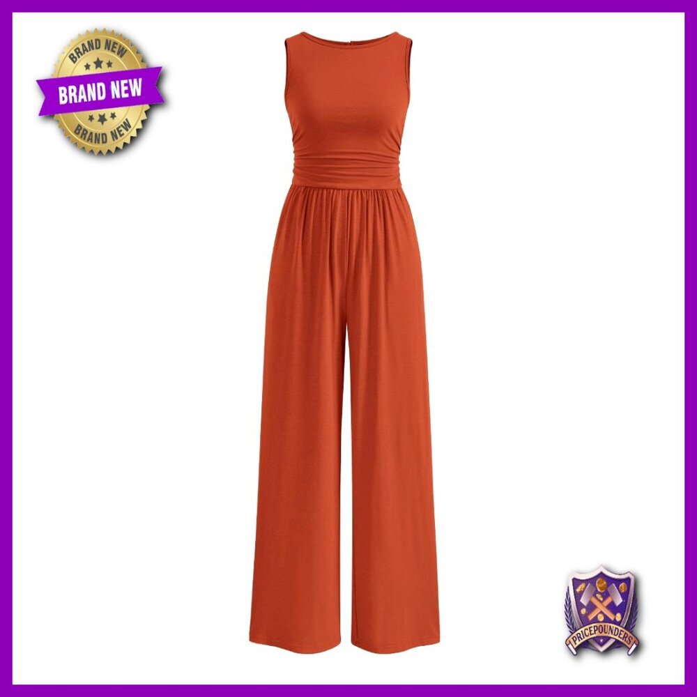Sleeveless Wide Leg Jumpsuit Elegant Chic Casual Dressy Romper Summer Outfit